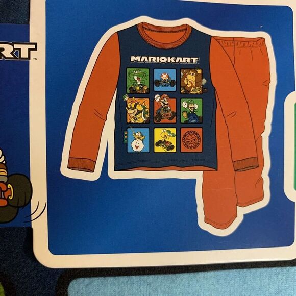 SUPER MARIO KART Boys Pajamas PJs Sleepwear 2-Pc Set Flannel Long Sleeve NWT - Picture 5 of 12
